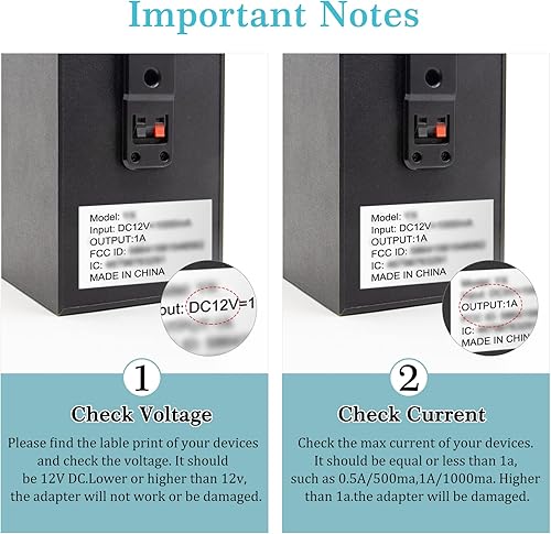 Miniatura 4 de Adaptador de fuente de alimentación de 12 V y 1 A adaptador Waysse de 1000 mA y 12 W adaptador de conmutación de CA de 12 W cargador de CC de 12 V