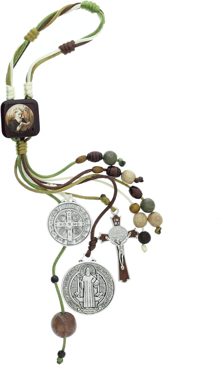VILLAGE GIFT IMPORTERS Saint Benedict Home Blessing | Features Two Saint Benedict Medals and Crucifix for Spiritual Protection (Pack of 2)