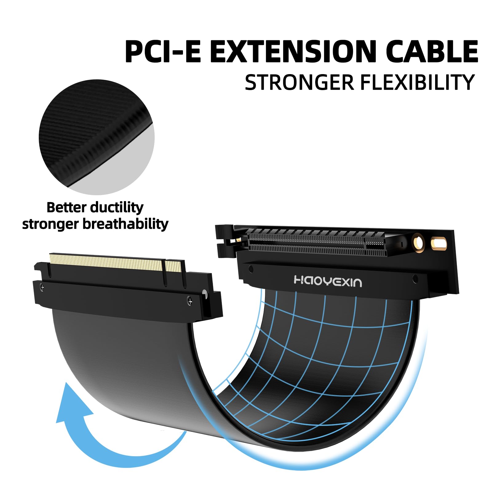 Cavo di prolunga PCIE 3.0 X16, PCI-E 16x, cavo riser ad alta velocità estrema, adattatore per scheda di estensione, connettore ad angolo retto da 15 cm