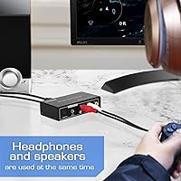 Vista 4 de Convertidor DAC de 192 KHz, convertidor de audio multifunción, adaptador de extractor de audio HDMI ARC, entrada Toslink (óptica) o coaxial o HDMI