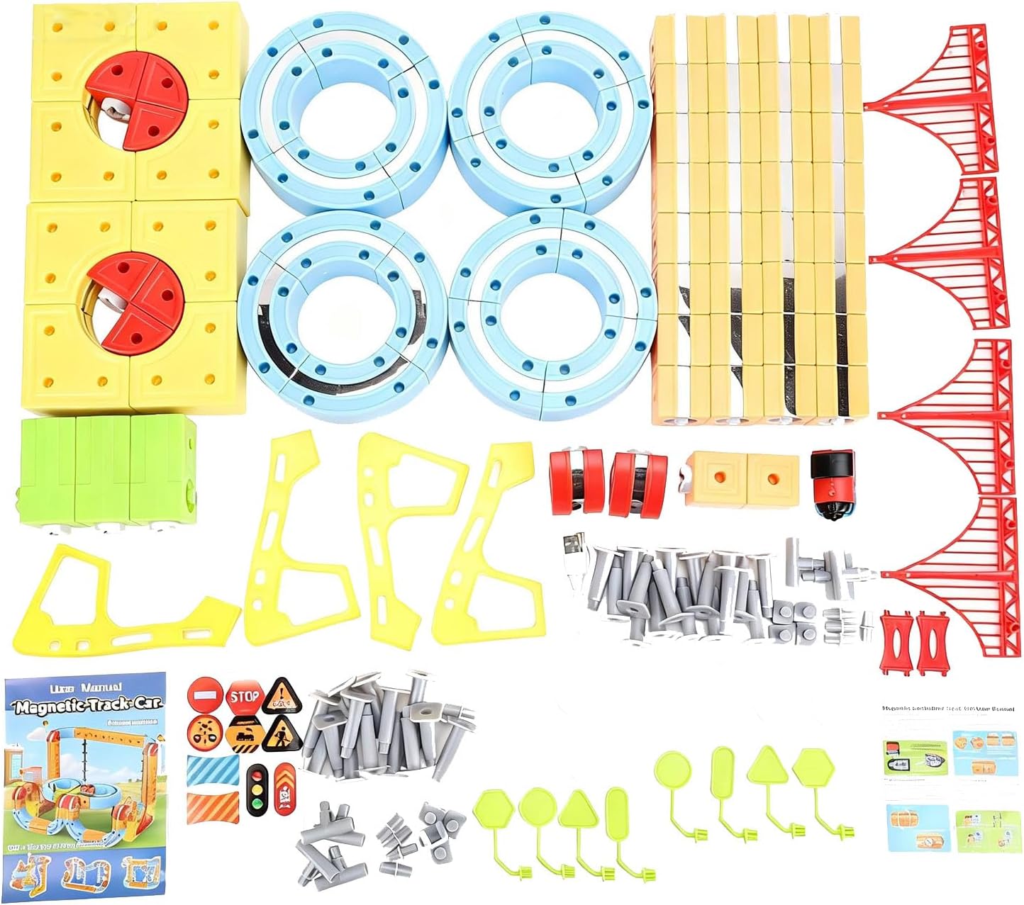 Keenso Electric Trains Set, Plastic Racing Track Set with Builtin Lithium Battery for Kids Age 2-4