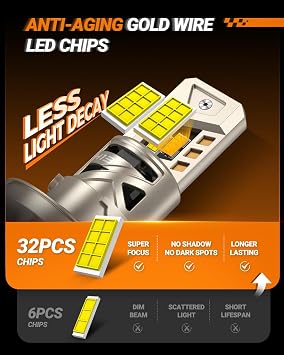 SEALIGHT H13 Light Bulb, 9008 LED Bulbs, 96,000LM for Driving, Pack of 2