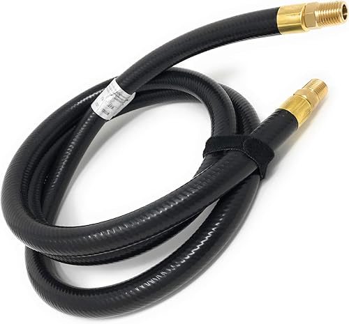 Miniatura 2 de Manguera de gas de alta presión de 5 pies de manguera de lavado a presión Conjunto de manguera de aire [3285] Acoplamiento de latón MNPT 1/4