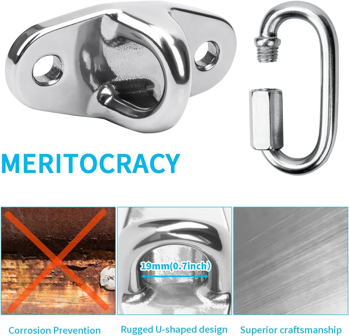 Dakzhou Heavy Duty Swing Hanger Swing Brackets Wooden and Concrete Bolts 2000 lb Capacity Playground Porch Yoga Seat Trapeze SwingSets Indoor Outdoor - Image 4