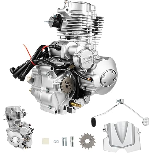 200cc 250cc 4 Stroke ATV Engine Motor Kit, Single Cylinder Air-Cooled Vertical Engine Motor 14HP Dirt Bike Engine with Manual 5-Speed Transmission Fits for Dirt Bike ATV (200CC/250CC 4-Stroke)