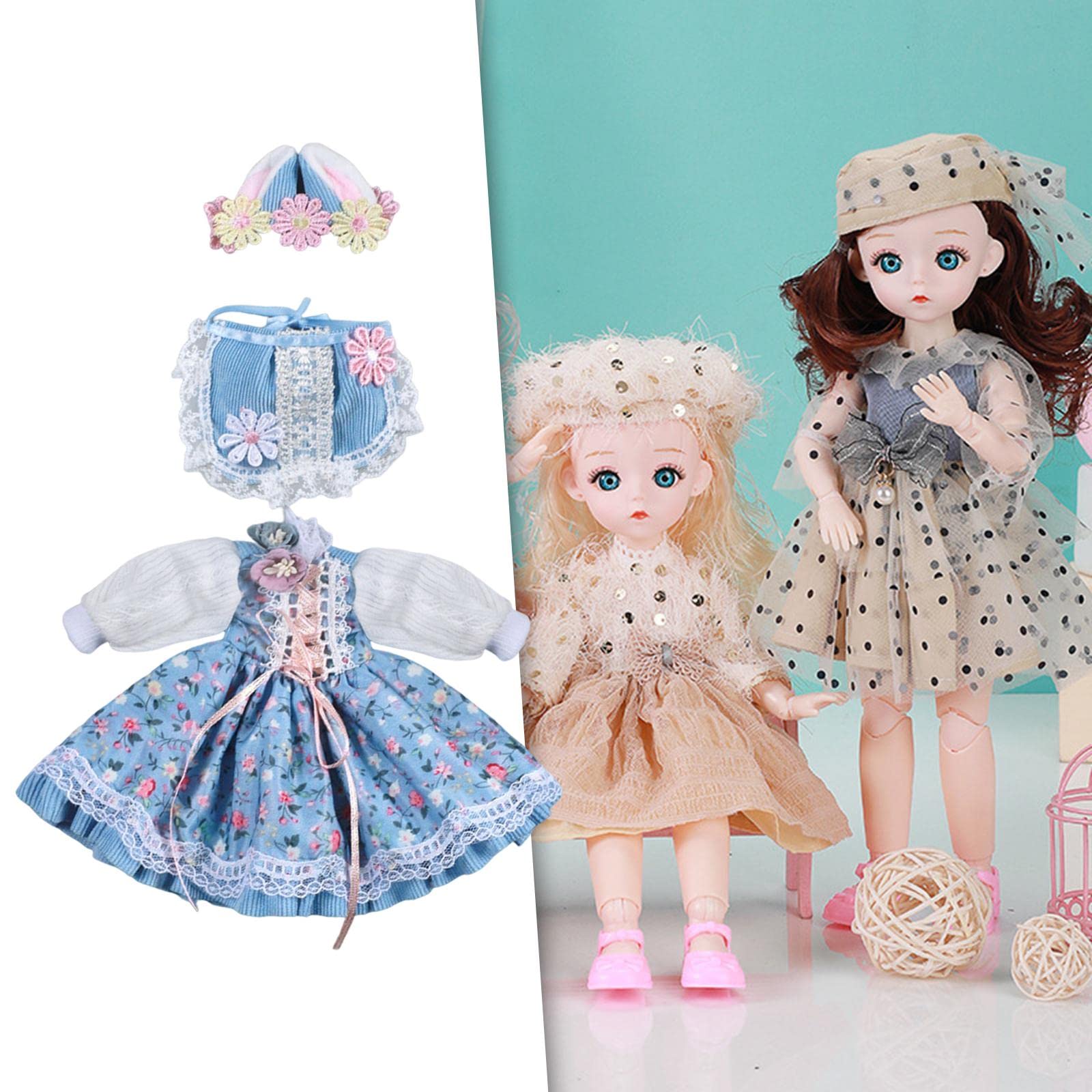 Juego de 10 conjuntos de ropa de muñeca de vestir trajes colecciones de moda para muñeca bebé de 30 cm azul manga larga