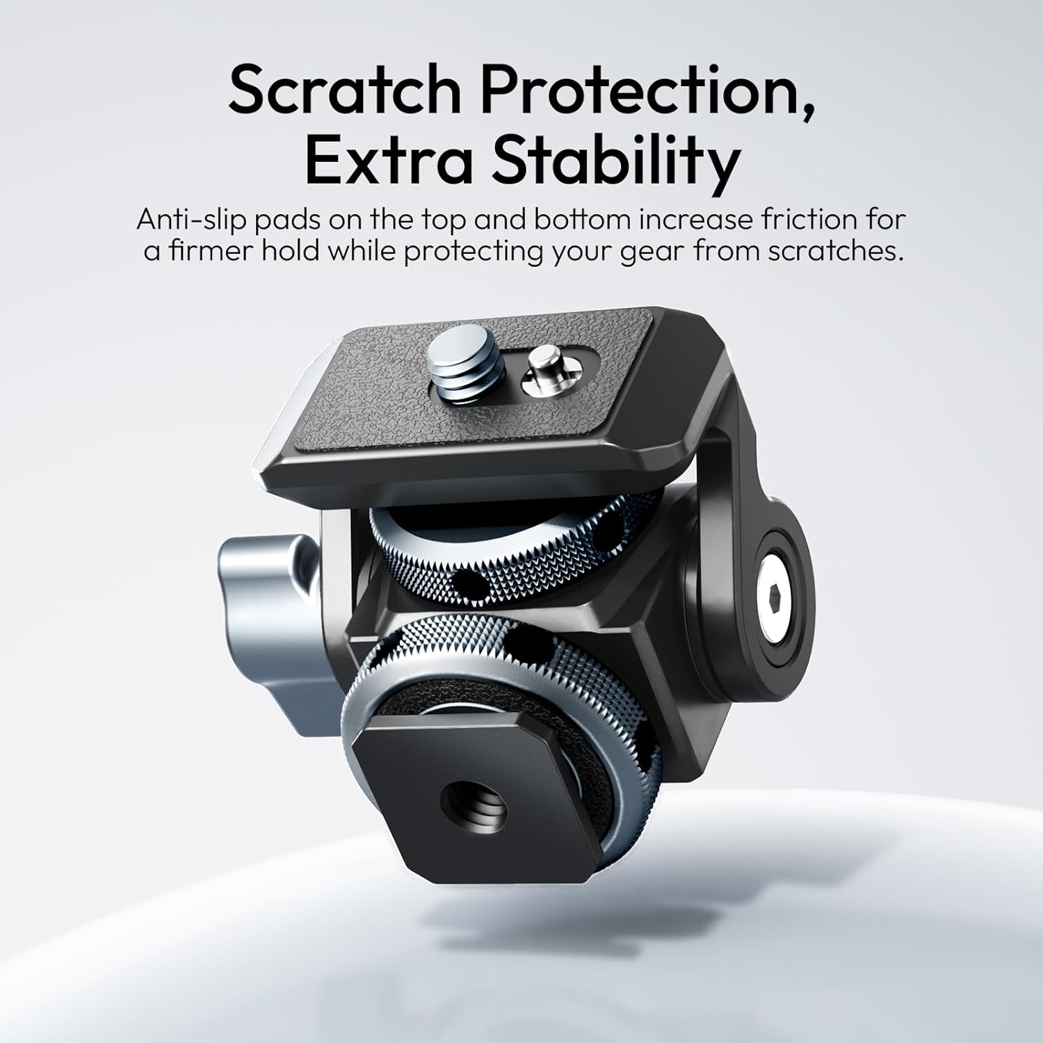 ULANZI CO82 Camera Monitor Mount with Cold Shoe, Universal 1/4" Mount for 5" & 7" Camera Field Monitor, Bouncy Locating Pins, Anti-Twist Swivel 360° and Tilt 180° Angle Adjustable Holder - Image 6