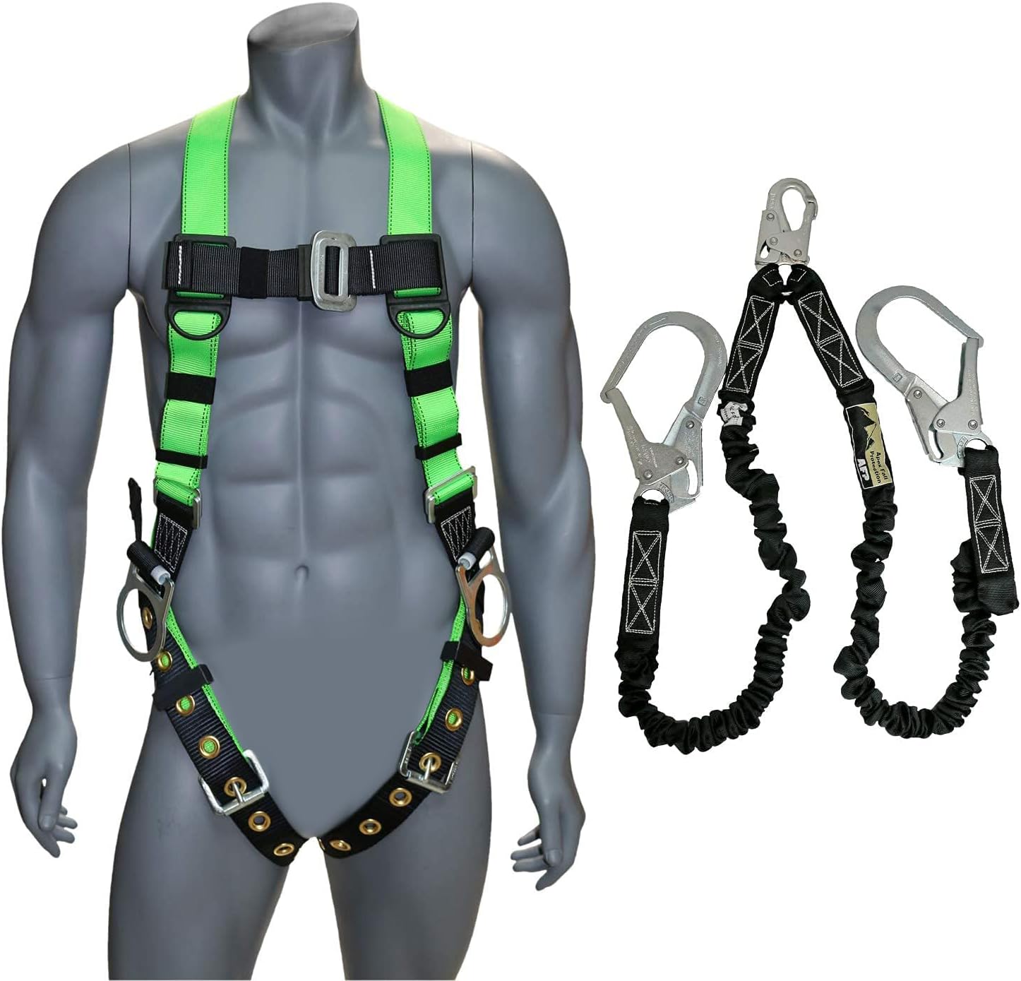 AFP Universal Full-Body Fall Protection Safety Harness w/ 3 D-Rings and Tongue Buckle Legs