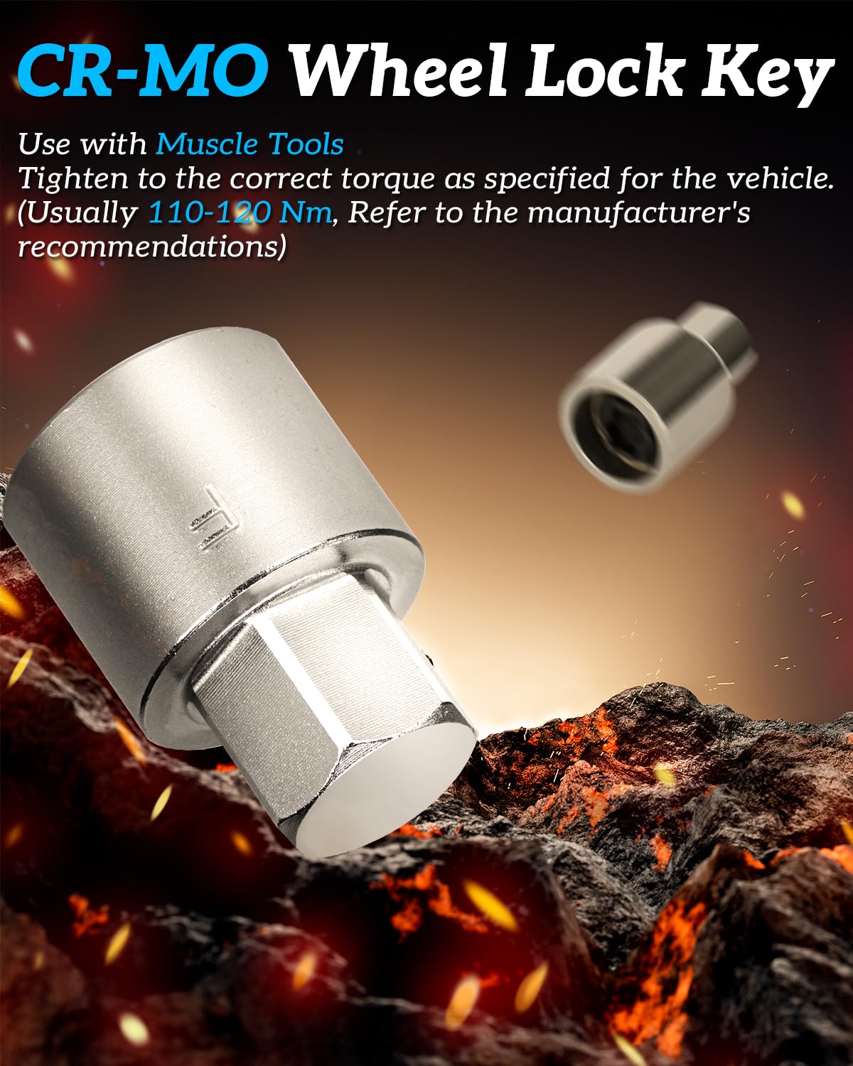 Locking Lug Nut Key-Wheel Lock Key Compatible with Toyota,Lexus,Tacoma,etc. 10 Pieces Wheel Lock Removal Kit,A to J Anti Theft Lug Nut Removal Tool