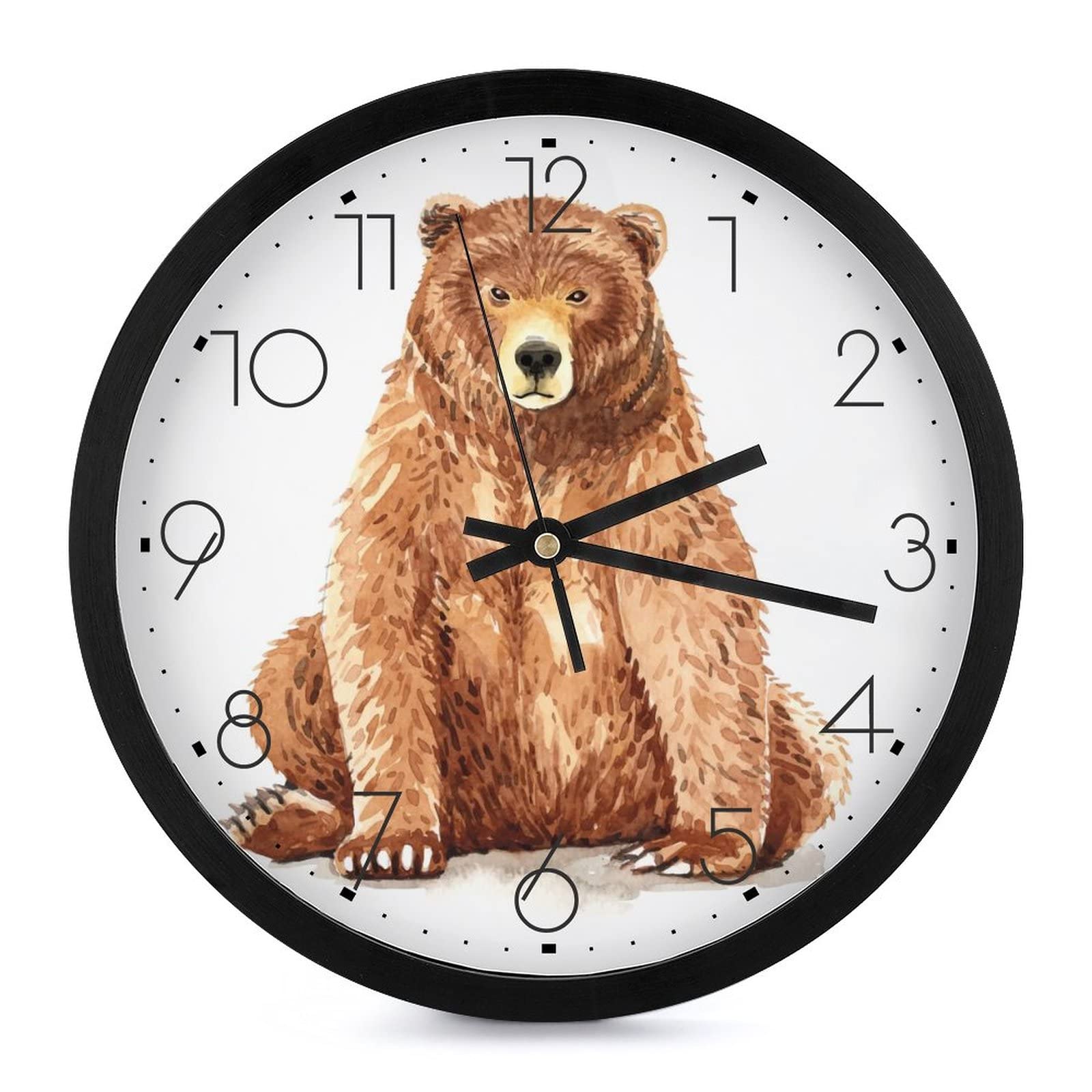 Ours moderne pendule murale silencieuse anti tic-tac pour retrouver le calme au bureau