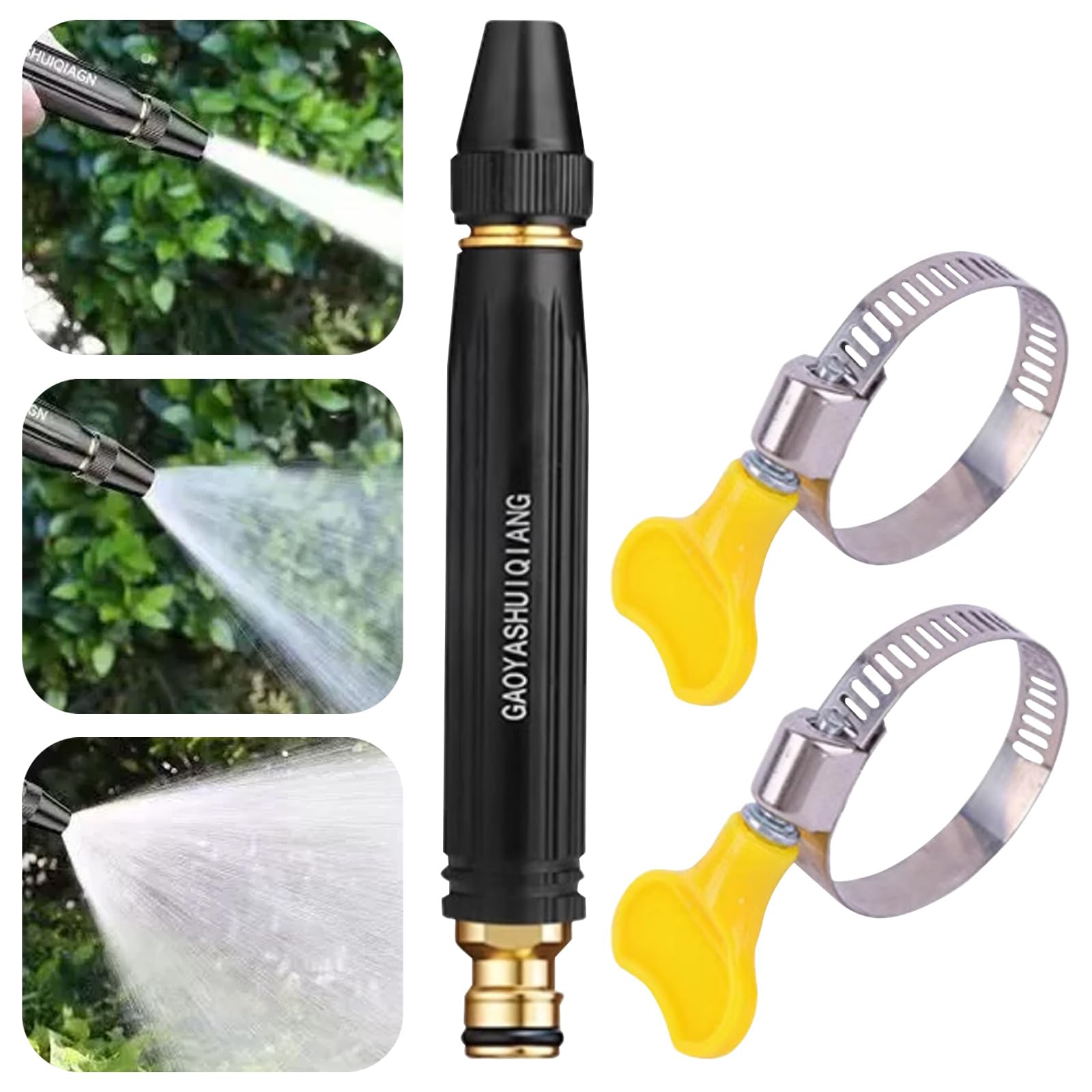 High Pressure Garden Hose Nozzle - Adjustable Spray Pattern Handheld Water Gun for Watering Plants, Washing Cars, Cleaning Patio, Heavy Duty Garden Sprayer Nozzle for Home & Outdoor Use (1Set)