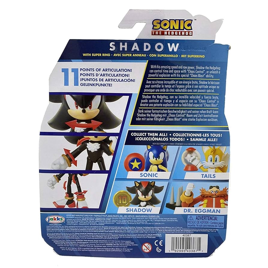 Shadow the Hedgehog ×4 非foil Sonic the Hedgehog 4-inch Shadow Action Figure with Star