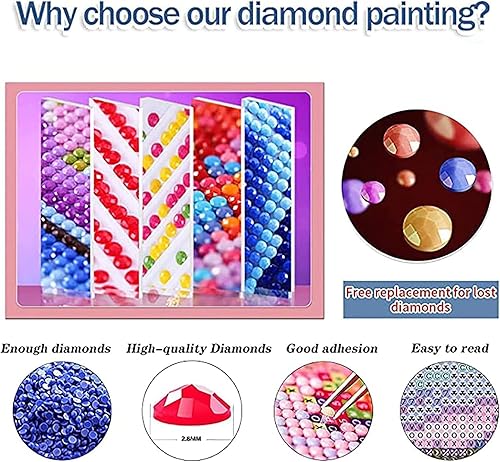 Miniatura 5 de RYMILIE Kits de pintura de diamantes para adultos  Sol y Luna DIY 5D Kits de arte de diamantes de perforación completa Puntos de diamante Pinturas