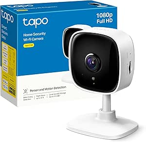 Tapo 1080P Indoor Wi-Fi Surveillance Camera for Baby and Pet, Night Vision, Motion Detection, Two-Way Audio, SD Storage, Compatible with Alexa, White asin的图片
