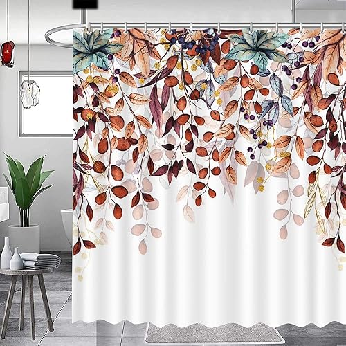 Miniatura 6 de MEHOFOND Cortina de ducha de otoño, estilo bohemio, decoración de baño, cortinas de ducha de diente de león para baño, cortinas de ducha de tela