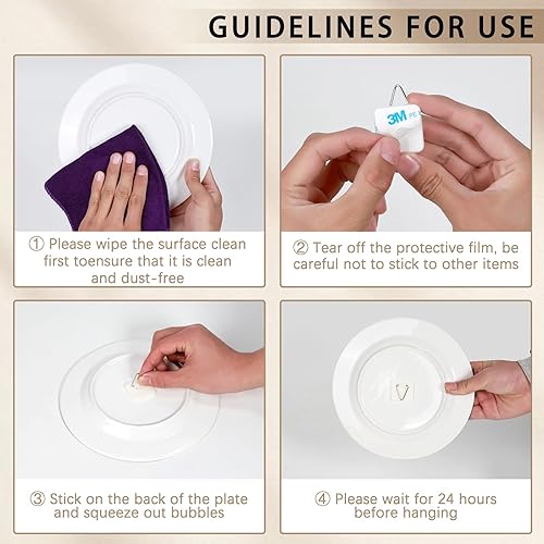 Miniatura 4 de 20 soportes verticales invisibles para placas adhesivas para pared, ganchos decorativos, soportes de pared para exhibición de 1.25 pulgadas