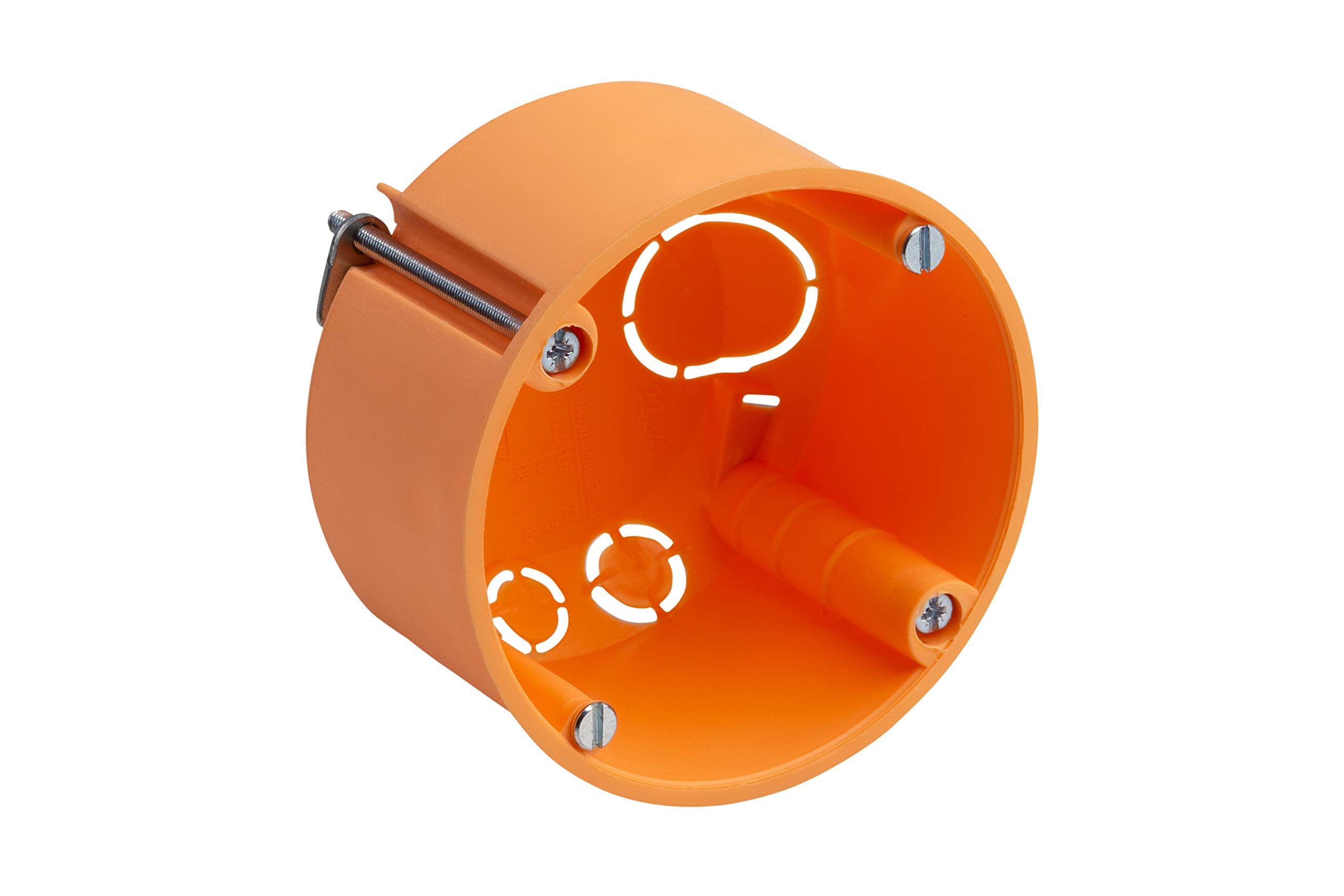 Meister Hohlwanddose Unterputz - 60 mm tief - orange - 25 Stück - Ø 68 mm Fräsloch 7464150 & Hohlwanddose Unterputz - 45 mm tief - orange - 25 Stück - Ø 68 mm Fräsloch / 7464140