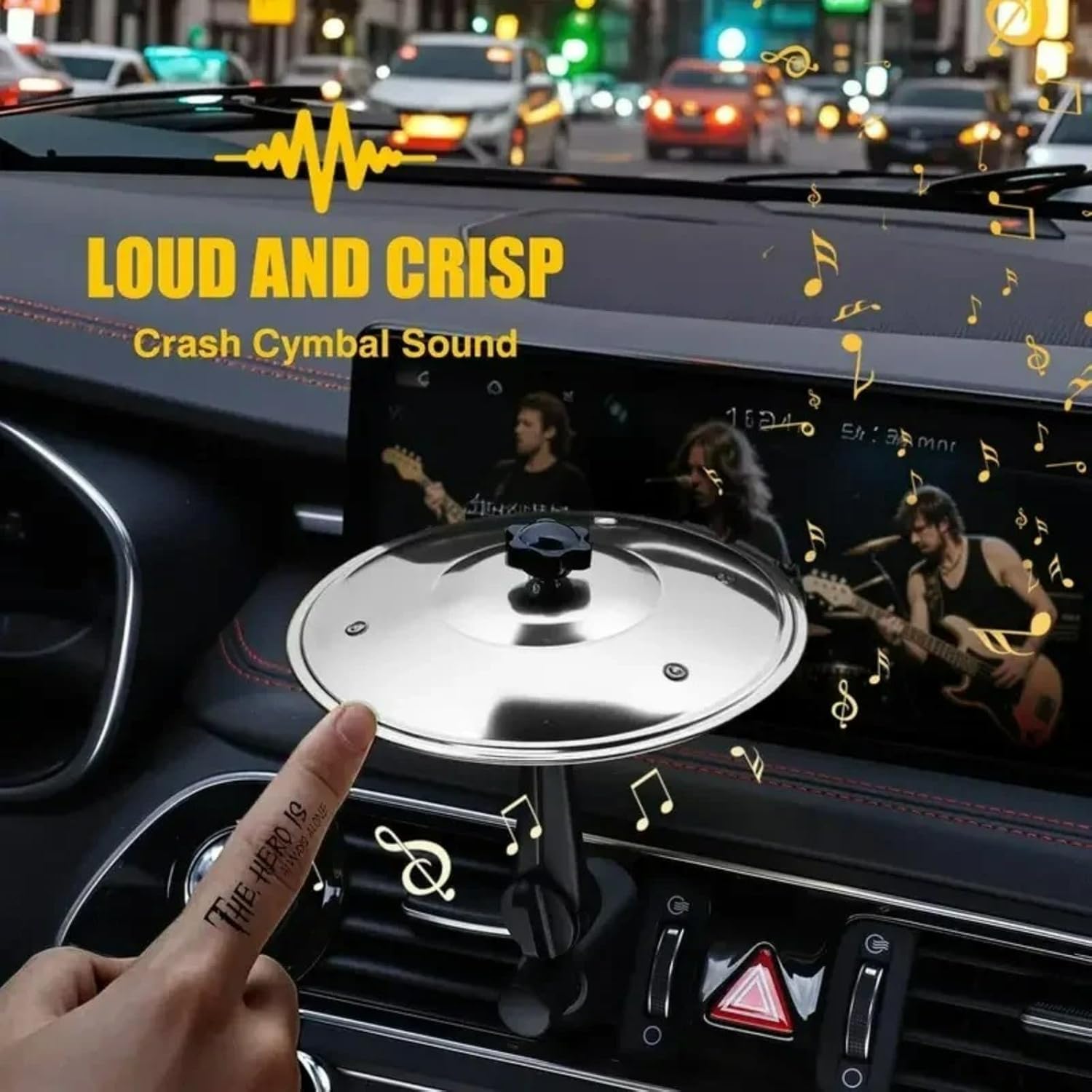 Two sets of hand-held cymbal ornaments for car air conditioning vents