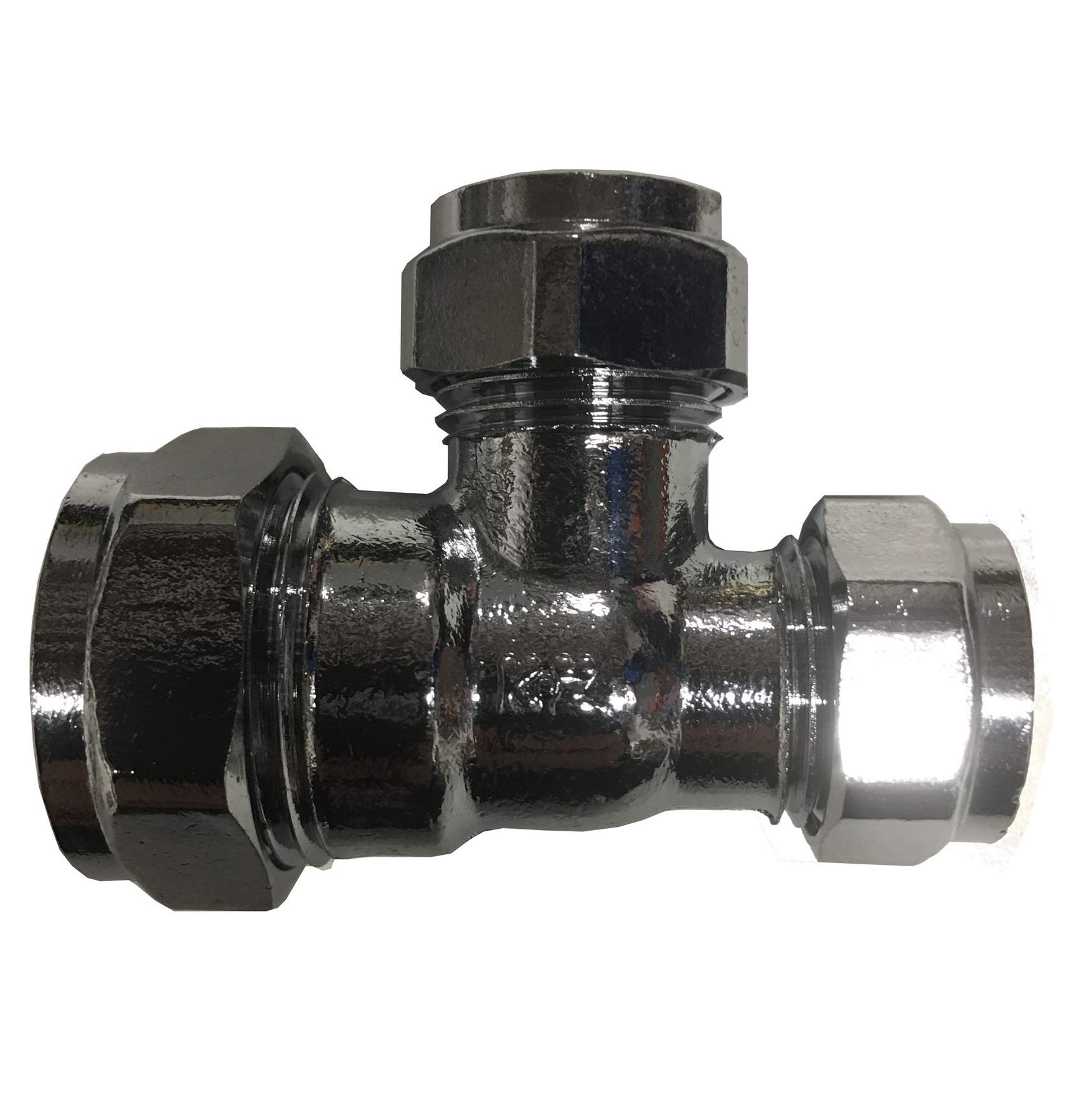 22mm x 15mm x 22mm Compression Chrome Reducing Tee - Pack of 2