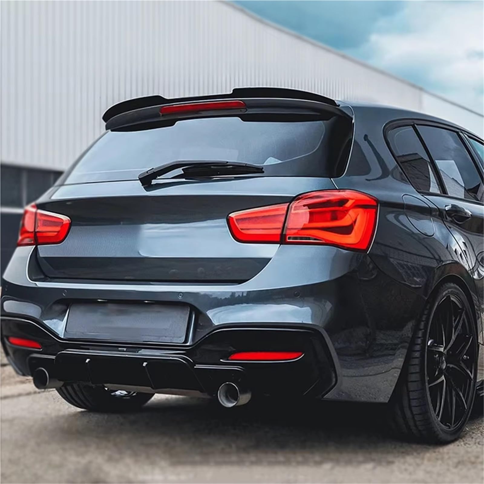 Spoiler Posteriore Per BMW Serie 1 Hatchback F20 F21 2012-2017 2018 2019 2020 Spoiler Posteriore Per Baule Spoiler Posteriore Per Tetto Sport Racing Alettone Posteriore(Gloss Black)