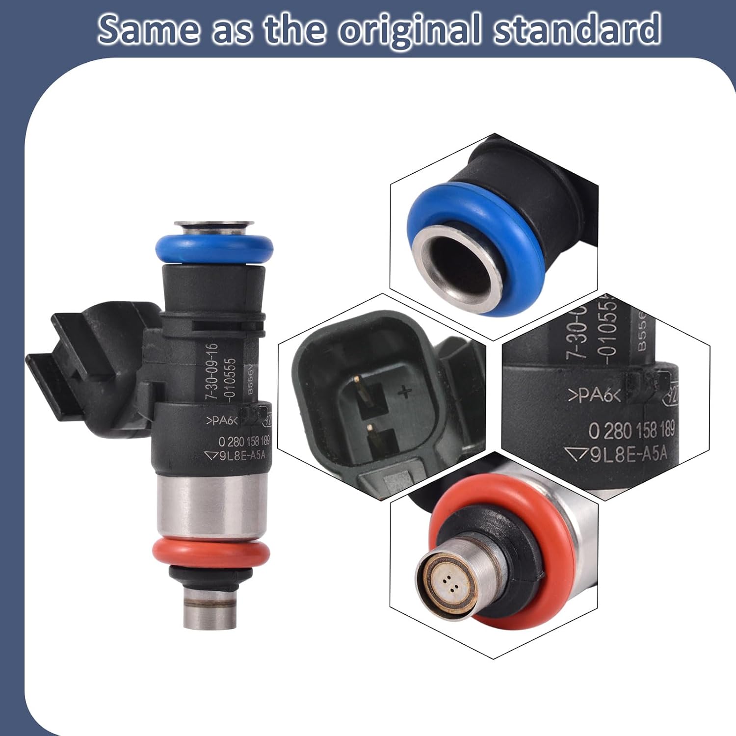 9L8Z-9F593-A Fuel Injectors,Compatible with/Ford 3.0 Escape Fusion 2009-2012,Compatible with/Mazda Tribute 3.0L 2010-2011,4 Holes,6 PC Set