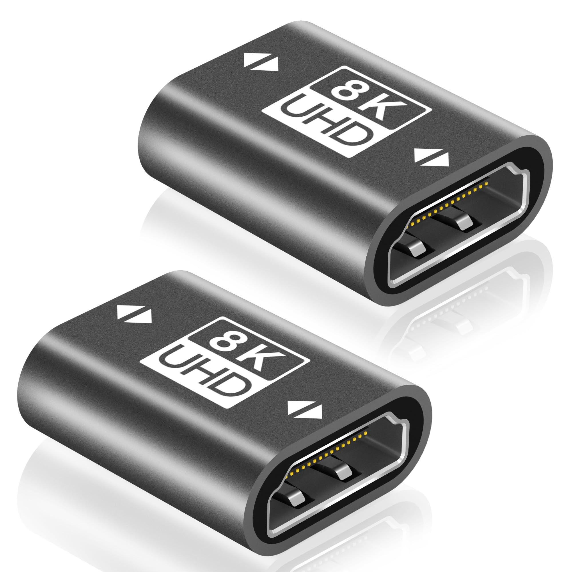 BRV Explorer HDMI Kupplung 8K 2 Pack, HDMI Buchse auf Buchse Verbinder 2.1, HDMI Verlängerung Adapter Kompatibel mit 8K@60Hz/ 4K@120Hz UHDHDR eARC 3D Dolby, für Laptop, HDTV, PC, Monitor, Roku TV