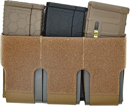Miniatura 5 de SABADO Triple 5.56 - Bolsa para revistas Kangroo, inserto de gancho y bucle, con solapa frontal, soporte para revistas M4, bolsillo MAG, bolsa de