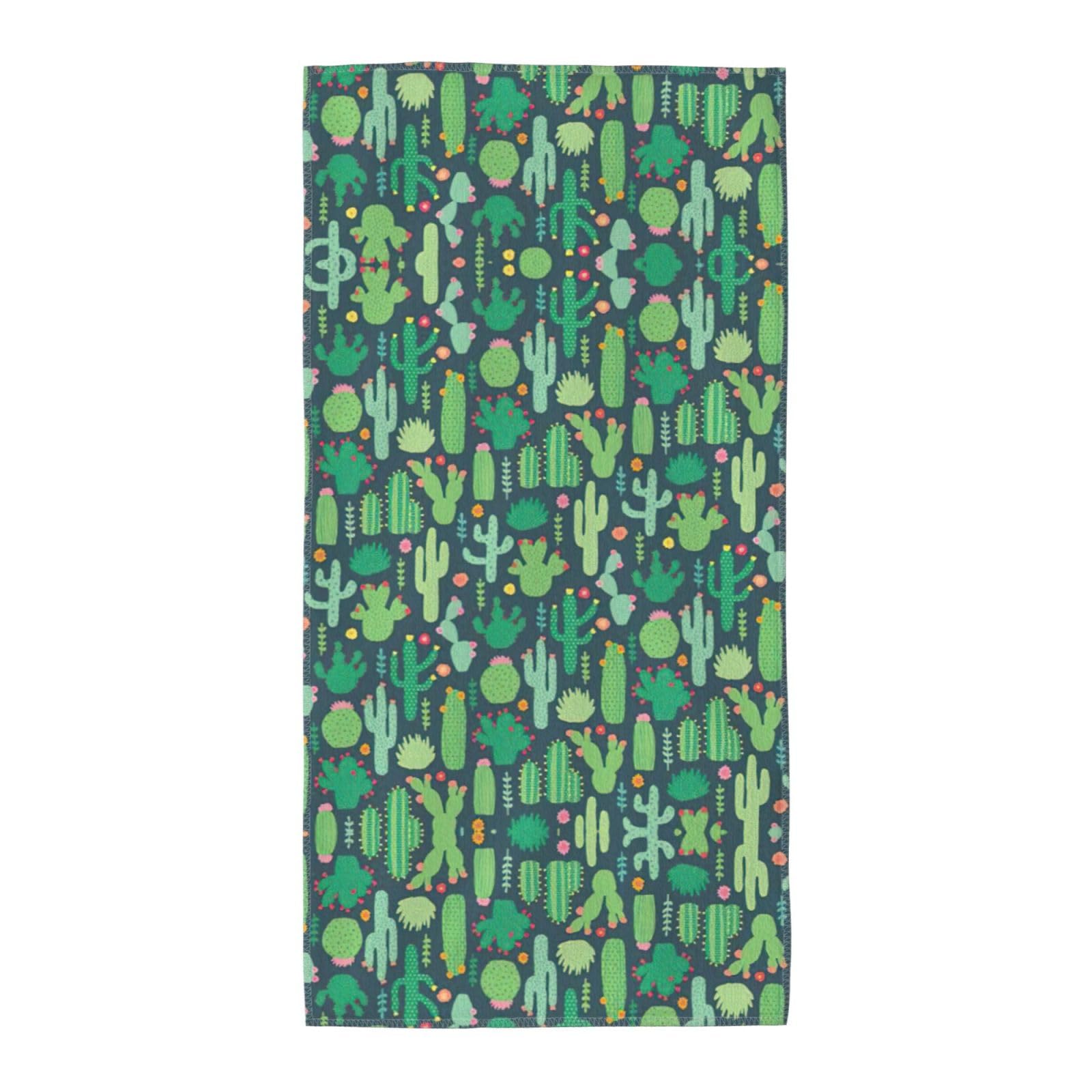 SDEGTHO Cute Cactus Seamless Illustration Fashion Printed Bath Towel High Water Absorption For Hiking Trip