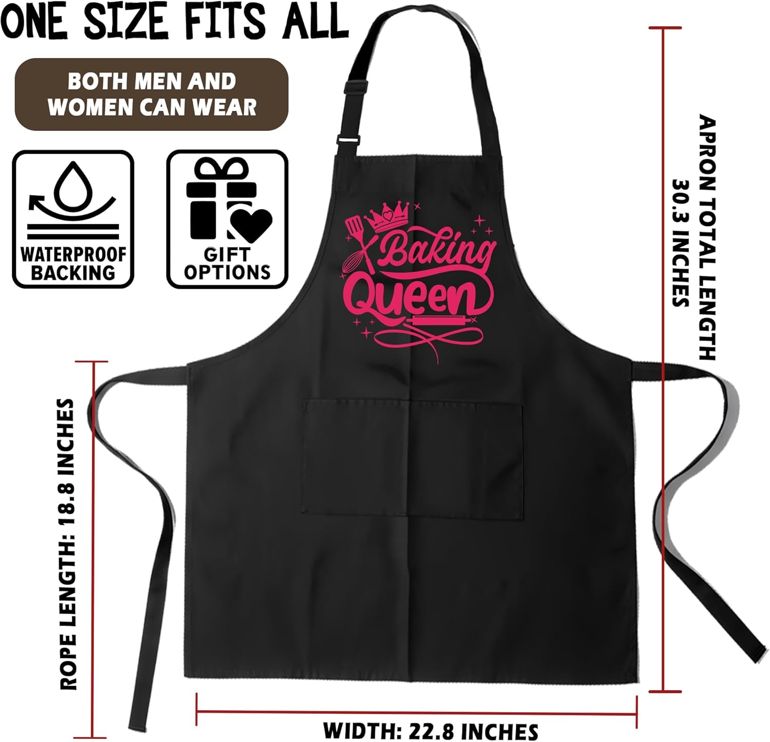 Baking Aprons with Pocket for Women, Mothers Day Christmas Birthday Gifts, Perfect for Cooking Gardening Baking - Image 3