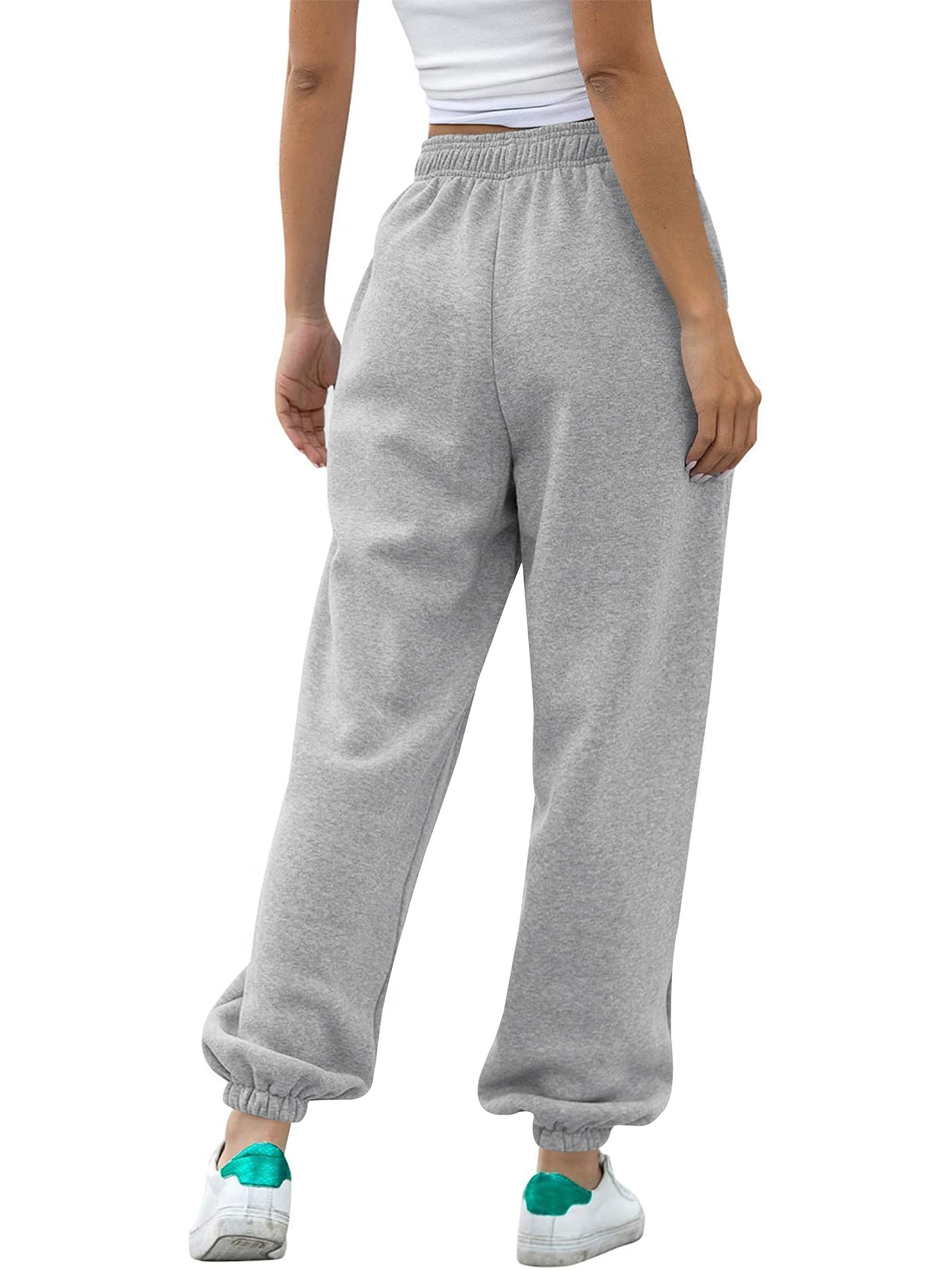 Missufe Pantalon de jogging pour femme - Pantalon de loisirs - Taille haute - Pantalon de sport - Pantalon de survêtement avec poches