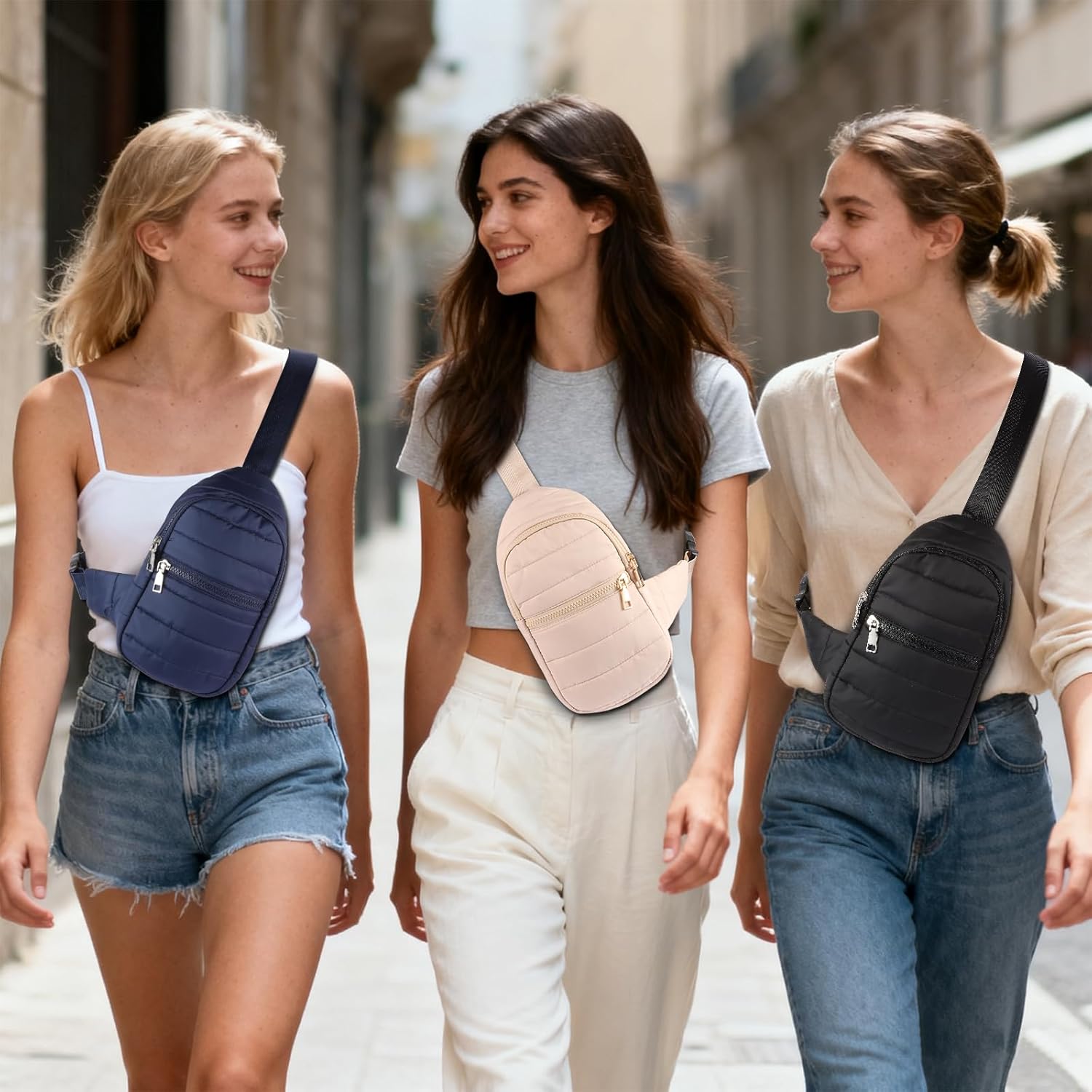 Sling Bag for Women Quilted Puffer Crossbody Bags Small Puffy Purse for Women - Image 6