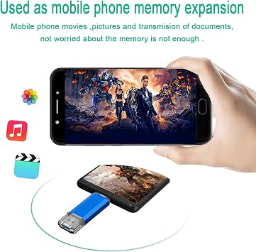 32GB USB Flash Drive, Dual USB Disk(USB-A 3.0/Type C 3.0), High Speed Thumb Drive USB Pen Stick for Type C Smartphones, Tablets, PC, New MacBook - Blue