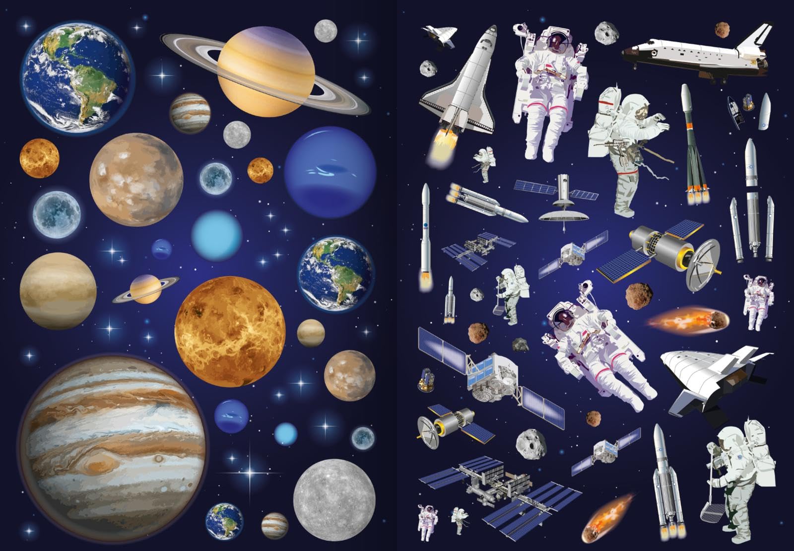 Meine Sticker - Mond und Weltraum: Über 300 Sticker