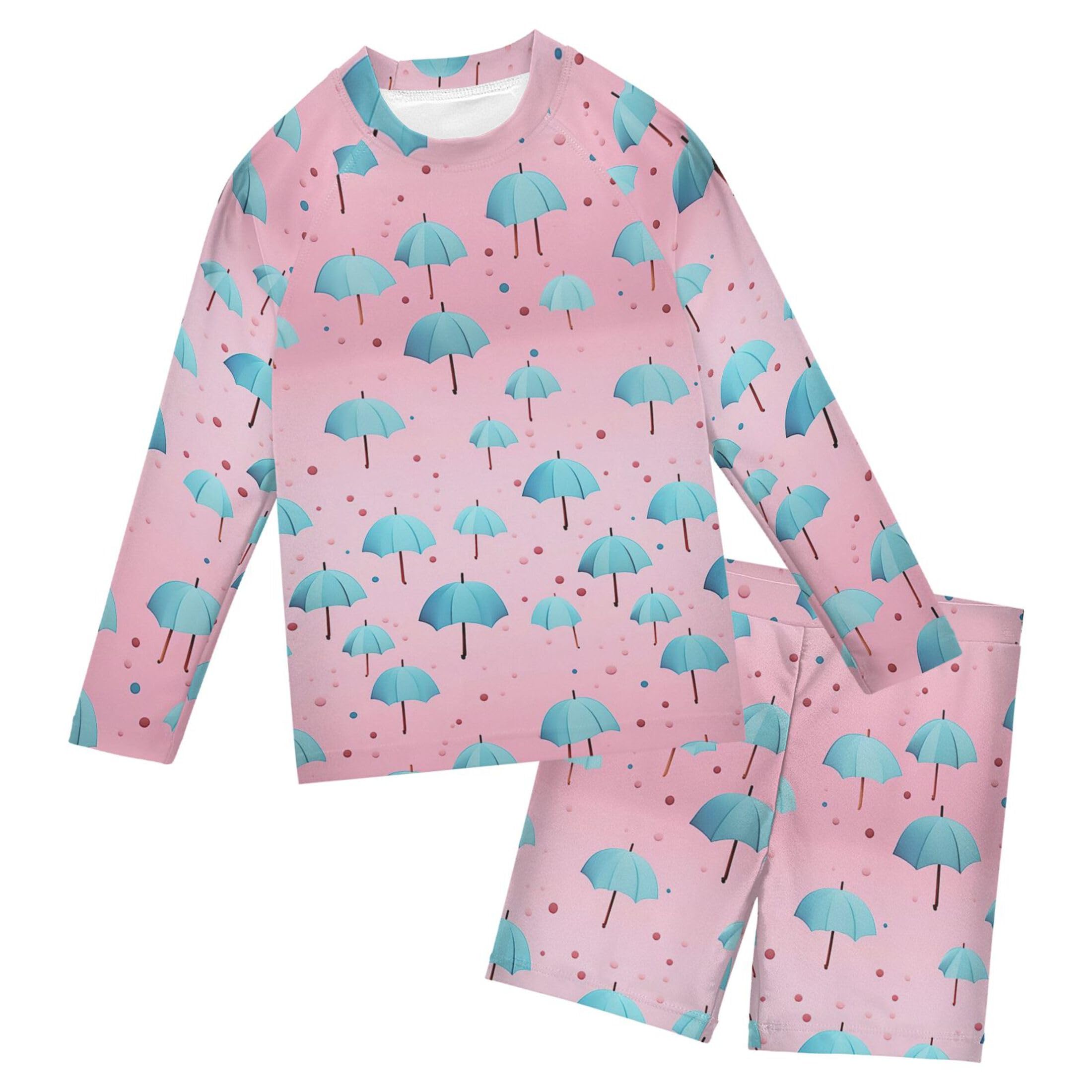 Umbrella Pink Baby Boys' Toddler Long Sleeved Rashguard Swim Bathing Suit Set B0402439
