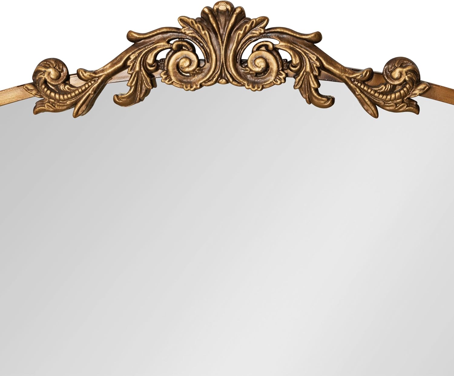 Kate and Laurel Arendahl Traditional Vintage Arch Mirror with Shelf, 33 x 26, Gold, Baroque Antique Arched Wall Mirror with Functional Shelf for Use as Vanity Bathroom Mirror or Cute Nursery Mirror