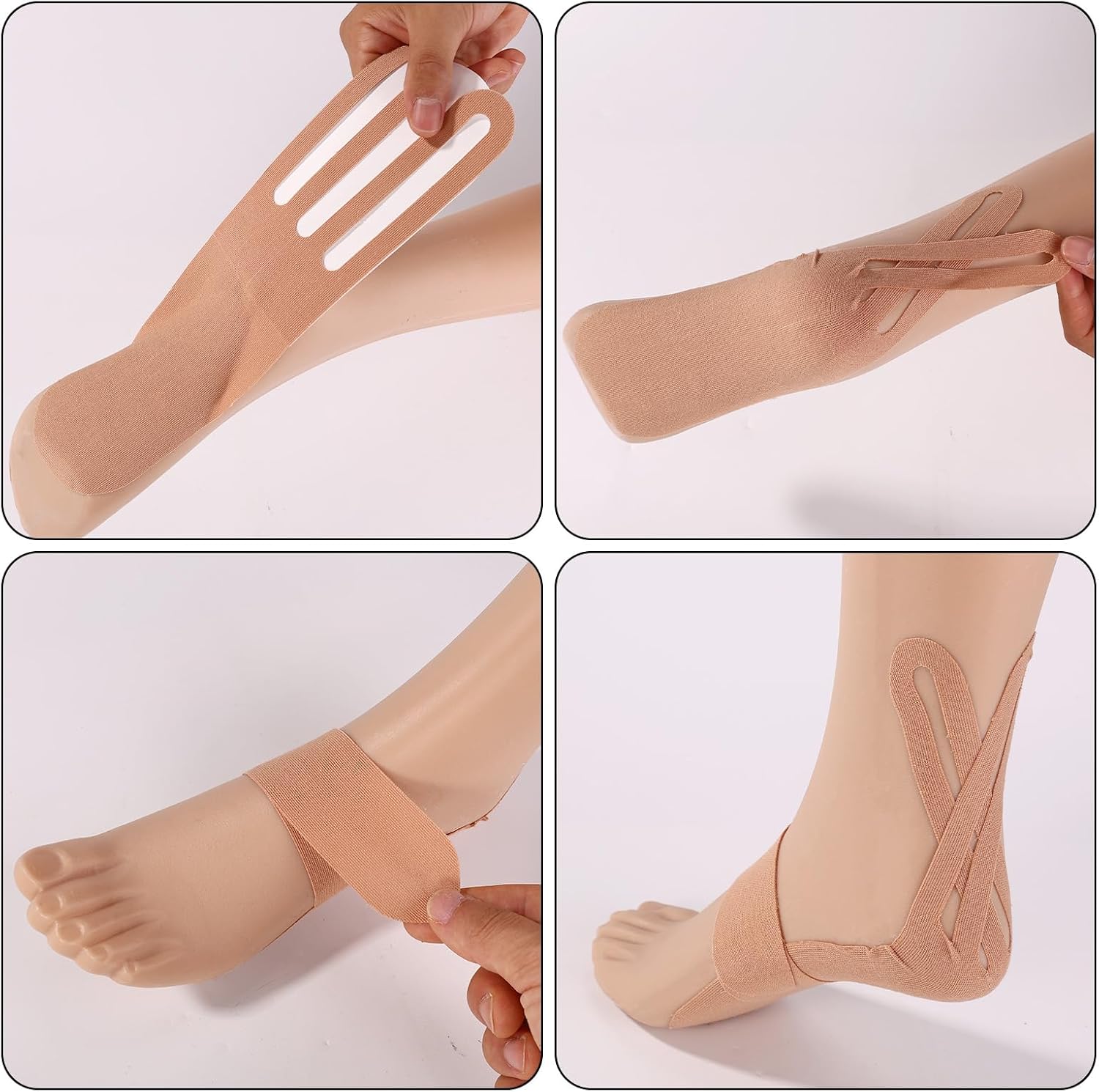 40pcs Kinesiology Feet Tape Set, Breathable Pre-Cut Kinesiology Arch and Sole Tape for Boots Hiking Boots Dress Shoes Providing Long-Lasting Support(Skin Color)