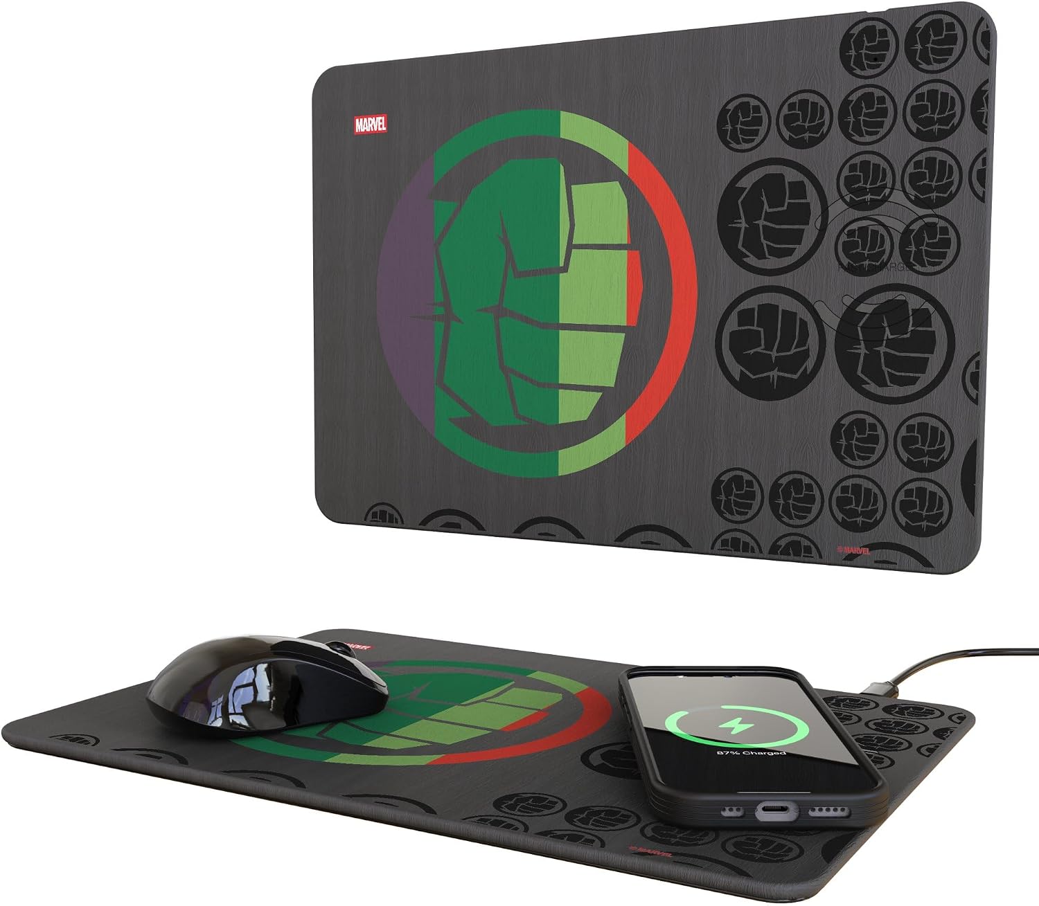 Marvel Avengers Hulk Sigil 15-Watt Wireless Charger and Mouse Pad
