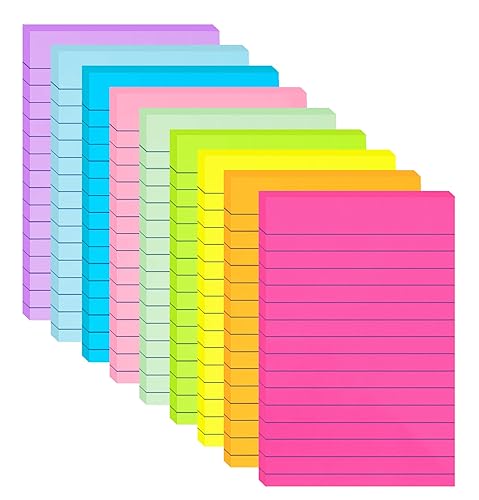 9 Pack Lined Sticky Notes 4x6 in Post Sticky Notes