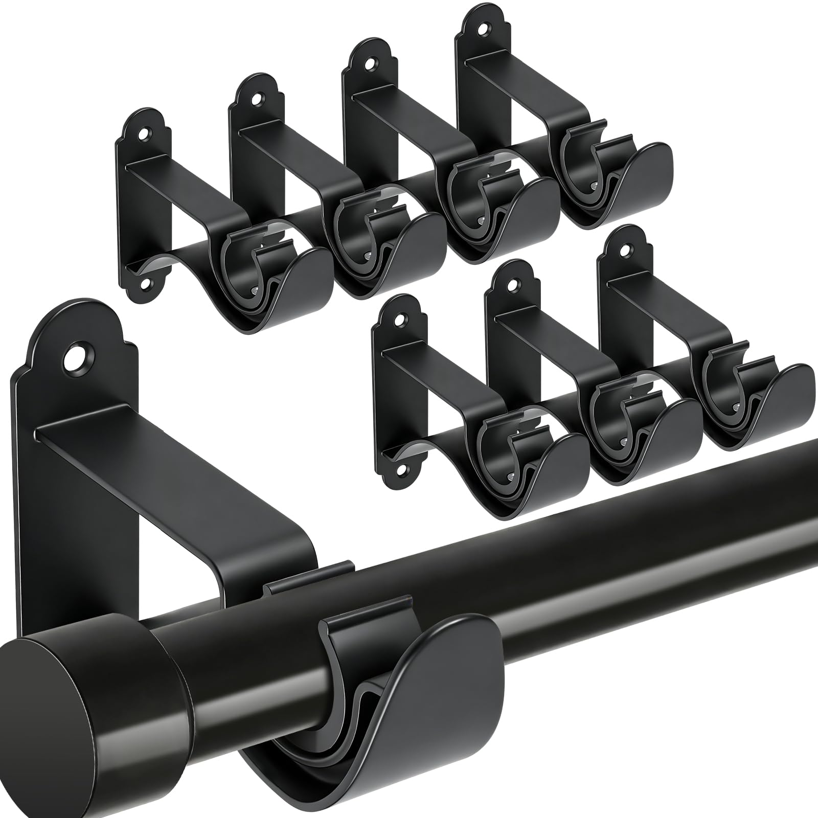Heavy Duty Curtain Rod Brackets - 4 Pack -10