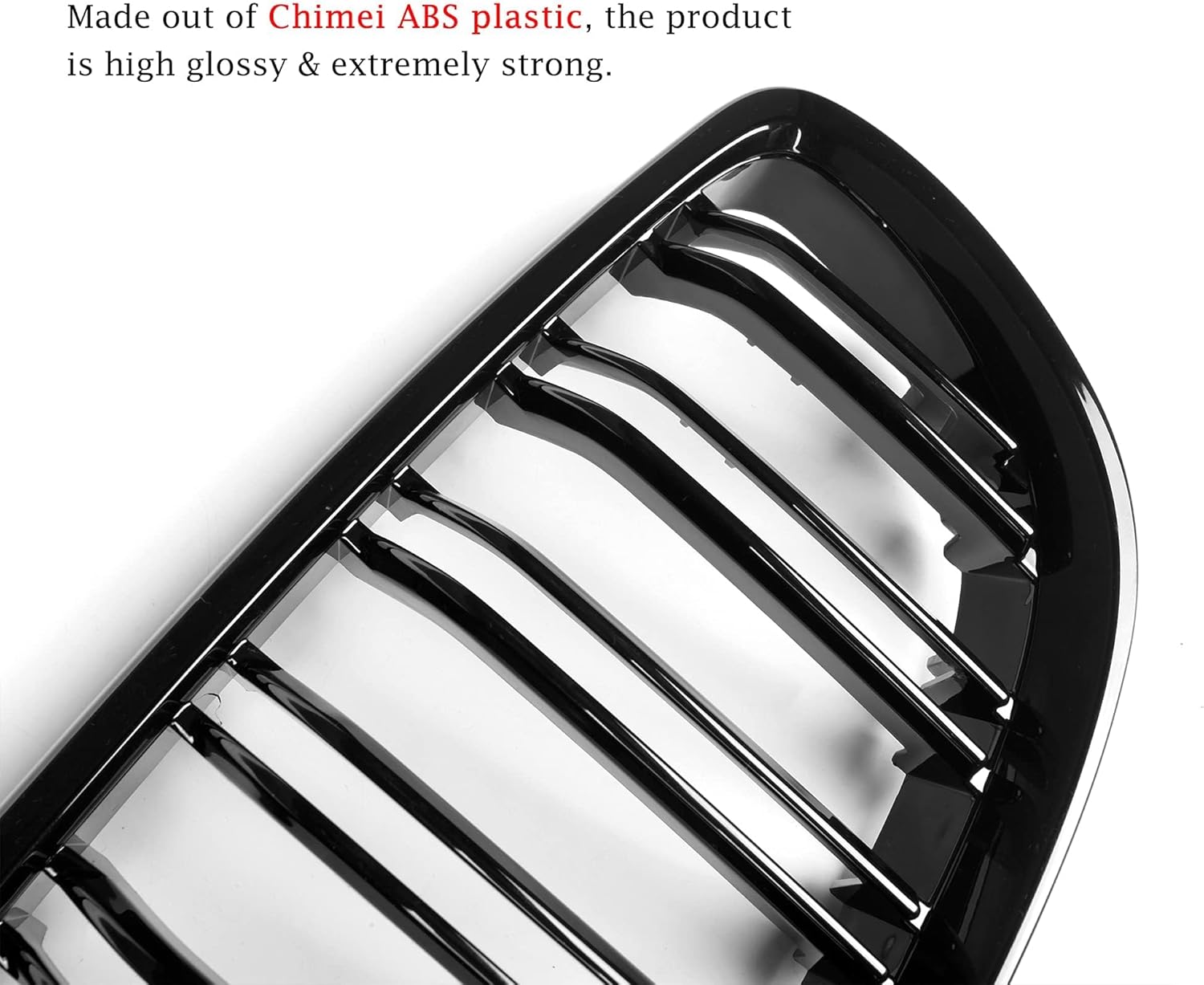 Qitian ABS Gloss Black Front Replacement Kidney Grill for BMW 3 Series E92 & E93, 2006-2009