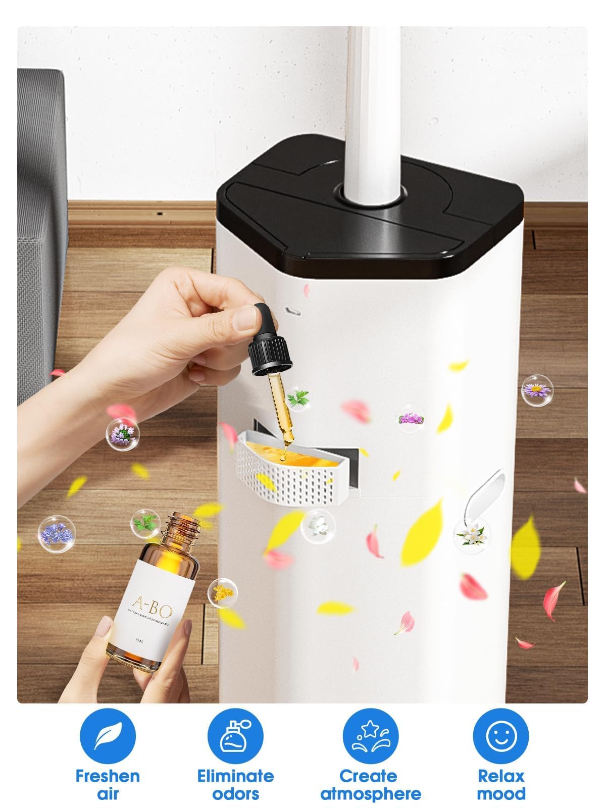 Humidificadores grandes de 19L/5 galones para dormitorio, 2800 pies cuadrados, humidificadores silenciosos para habitación grande, humidificador de suelo con 3 modos de niebla y tubo de niebla