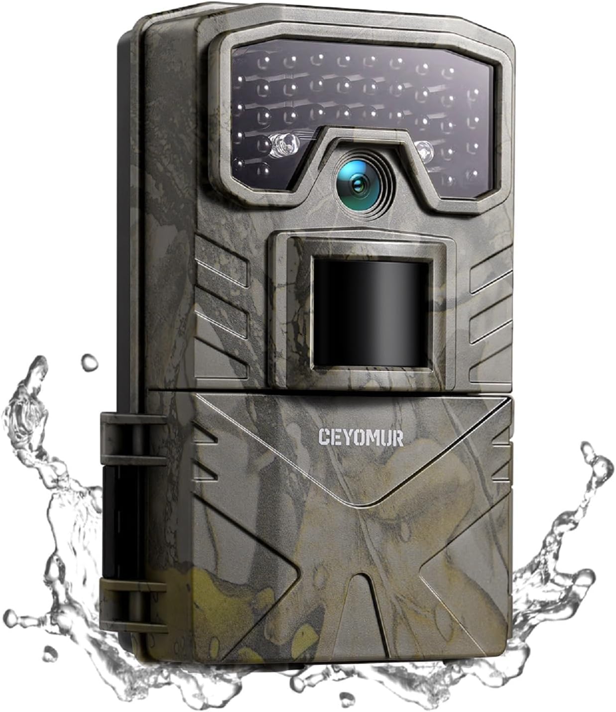CEYOMUR Wildlife Camera, 4K 30fps Trail Camera with 36pcs IR LEDs Night Vision Motion Activated and IP66 Waterproof for Nature Animals Scouting, 90°Detection Angle Night Cameras for Garden Wildlife