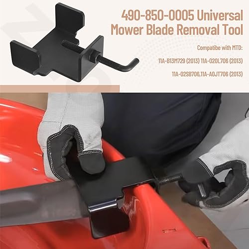 Miniatura 4 de 490-850-0005 Universal Mower Blade Removal Tool Compatible with Troy BiltCub CadetMTDYard ManMost Lawn Mowers - Blade Removal Tool Fits All Walk