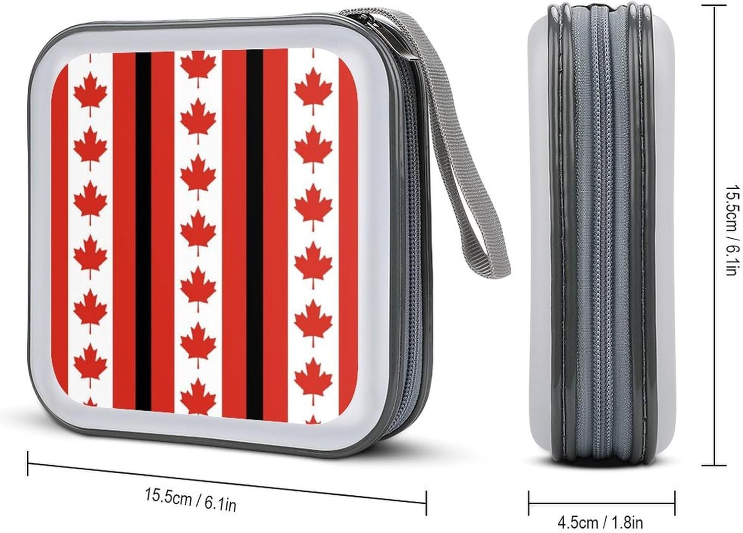 Canada Spliced ​​Canadian Flag Protective CD Case Storage Rack 40 Capacity DVD Holder Organizer Car Travel