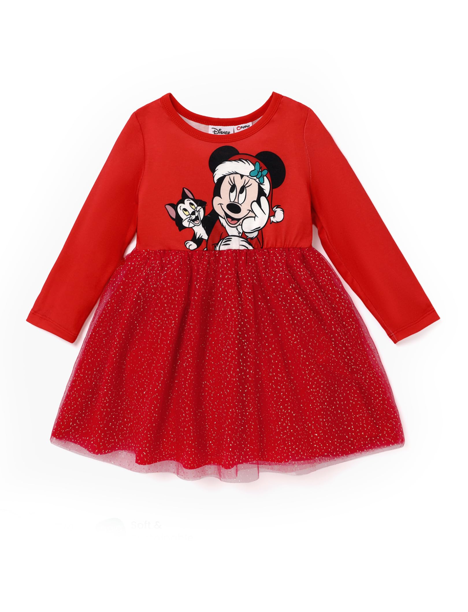 Disney Girls' Tulle Tutu Dress Birthday Party Outfit Toddler to Big Kid | Officially Licensed, Frozen Elsa, Minnie, Princess, Marvel, Stitch, Multi-Layer Mesh Skirt, Long Sleeve Fall Winter Clothes