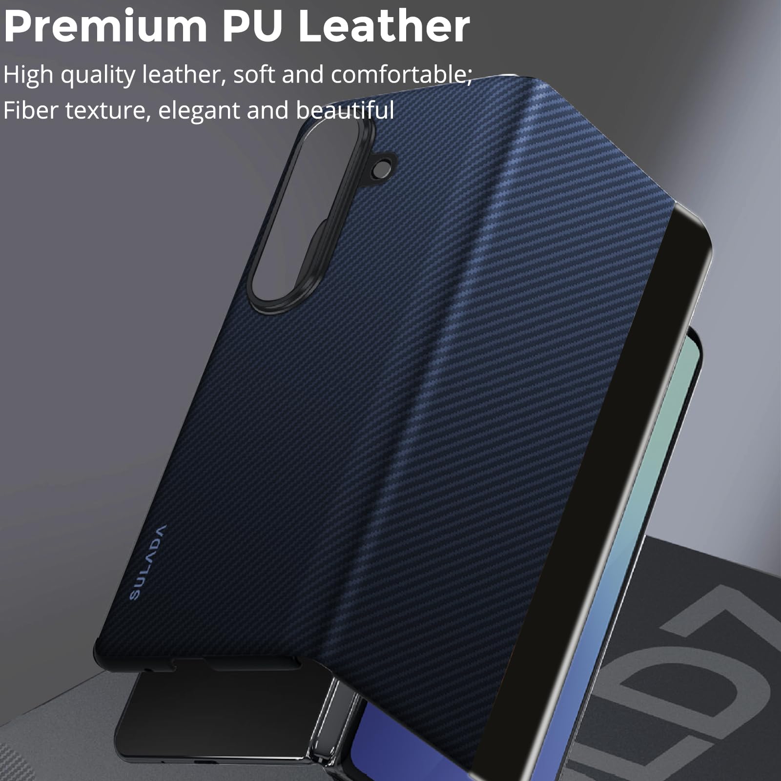 Custodia a libro per Samsung Galaxy Z Fold 6, con anello magnetico nascosto, [compatibile] Custodia a libro in pelle di alta qualità con slot per carte di credito chiusura magnetica, custodia