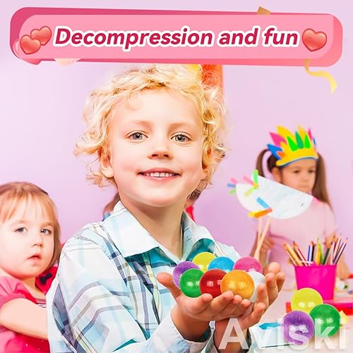 Miniatura 5 de Aviski Paquete de 32 tarjetas de felicitación para el día de San Valentín con bola antiestrés, tarjetas de intercambio de San Valentín para niñas y