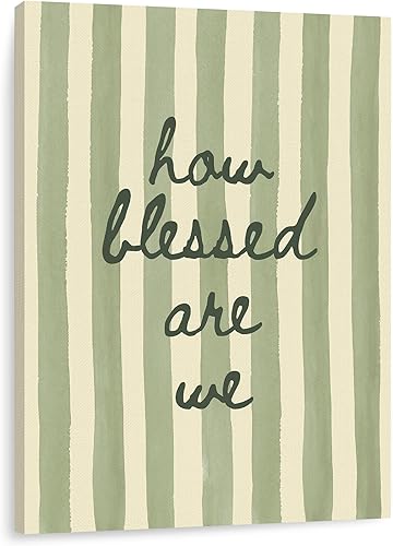 Miniatura 9 de IWGDNJS Arte de pared cristiano con texto en inglés «How Blessed Are We Christian Wall», decoración de habitación cristiana, arte de pared con