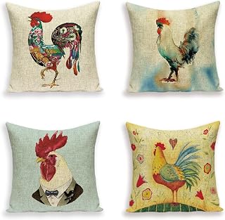 Uppsättning av 4 örngott 50 x 50 cm hög kvalitet enkel kran örngott, kvadratiskt dubbelsidigt linne örngott dekorativa örngott för soffa sovrum vardagsrum bil heminredning