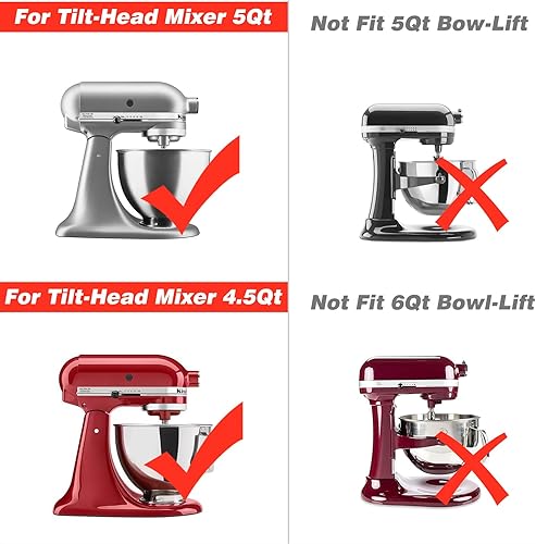 Miniatura 3 de Reemplazo de batidor plano de acero inoxidable para mezcladores KitchenAid de 4.5 a 5 cuartos de galón de cabeza inclinada  Reemplazo de accesorio